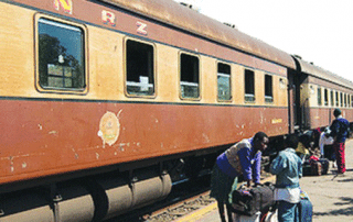 An NRZ train. NRZ is one of the huge companies that failed in Zimbabwe.